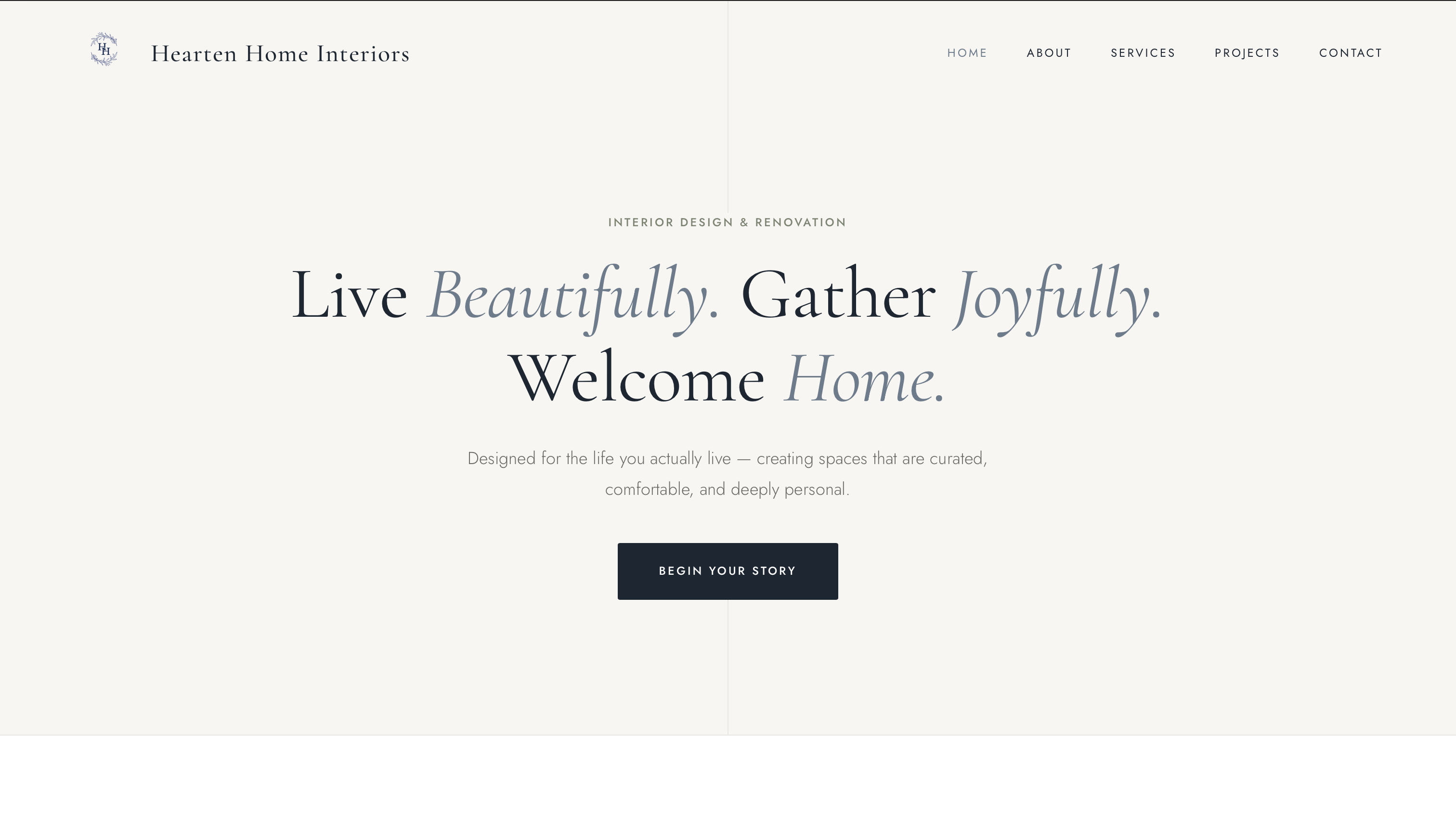 Hearten Home Interiors website