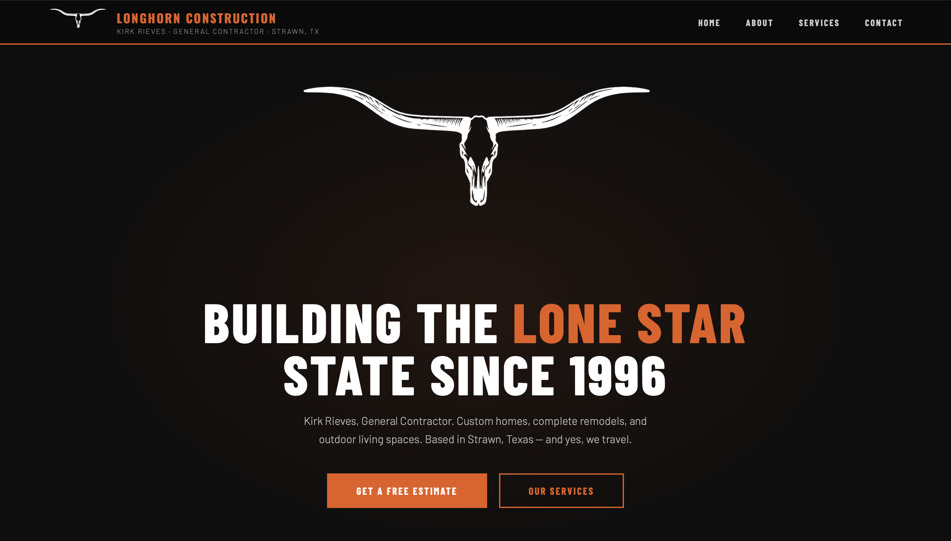 Longhorn Construction website