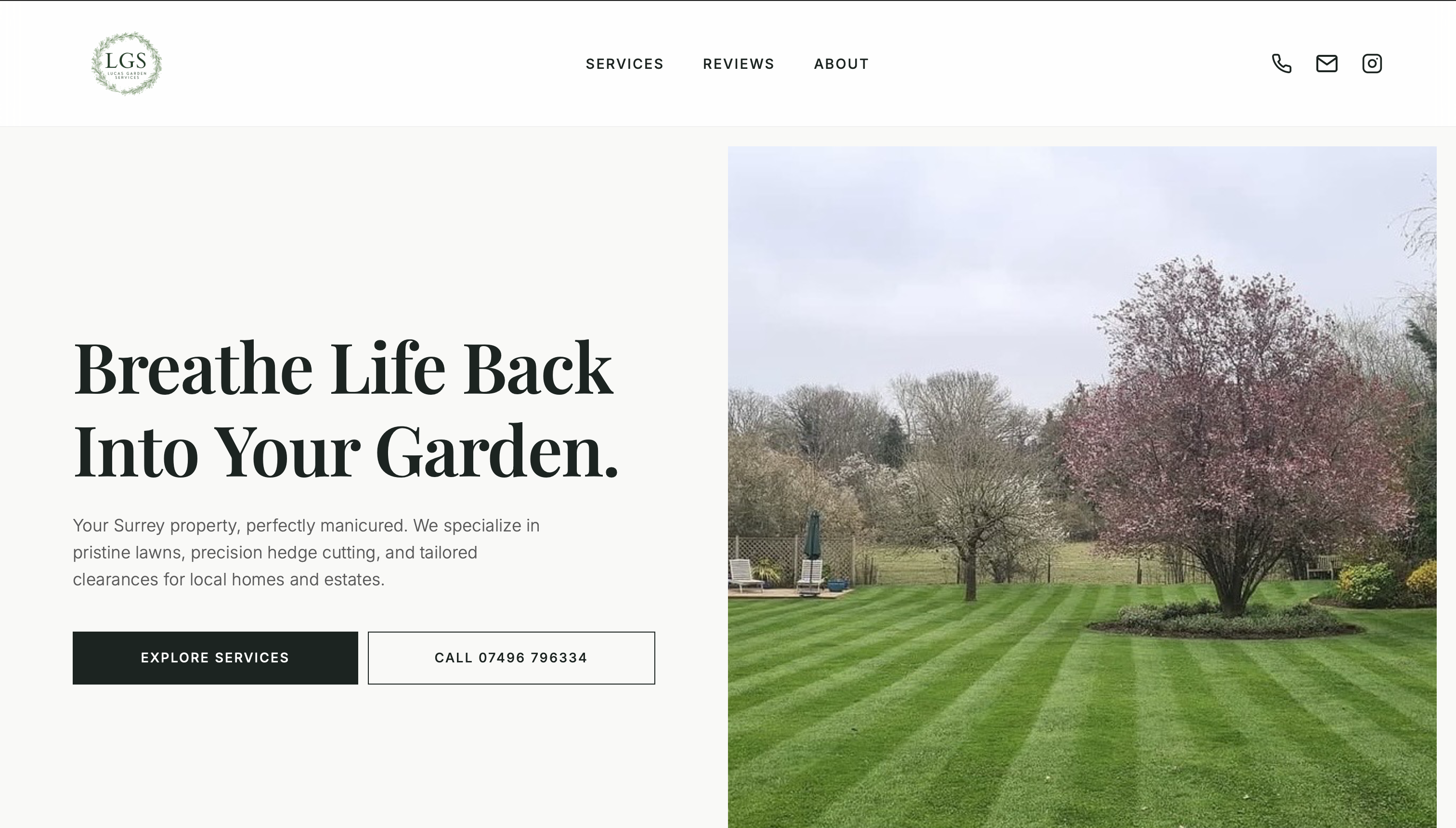 Lucas Garden Services website