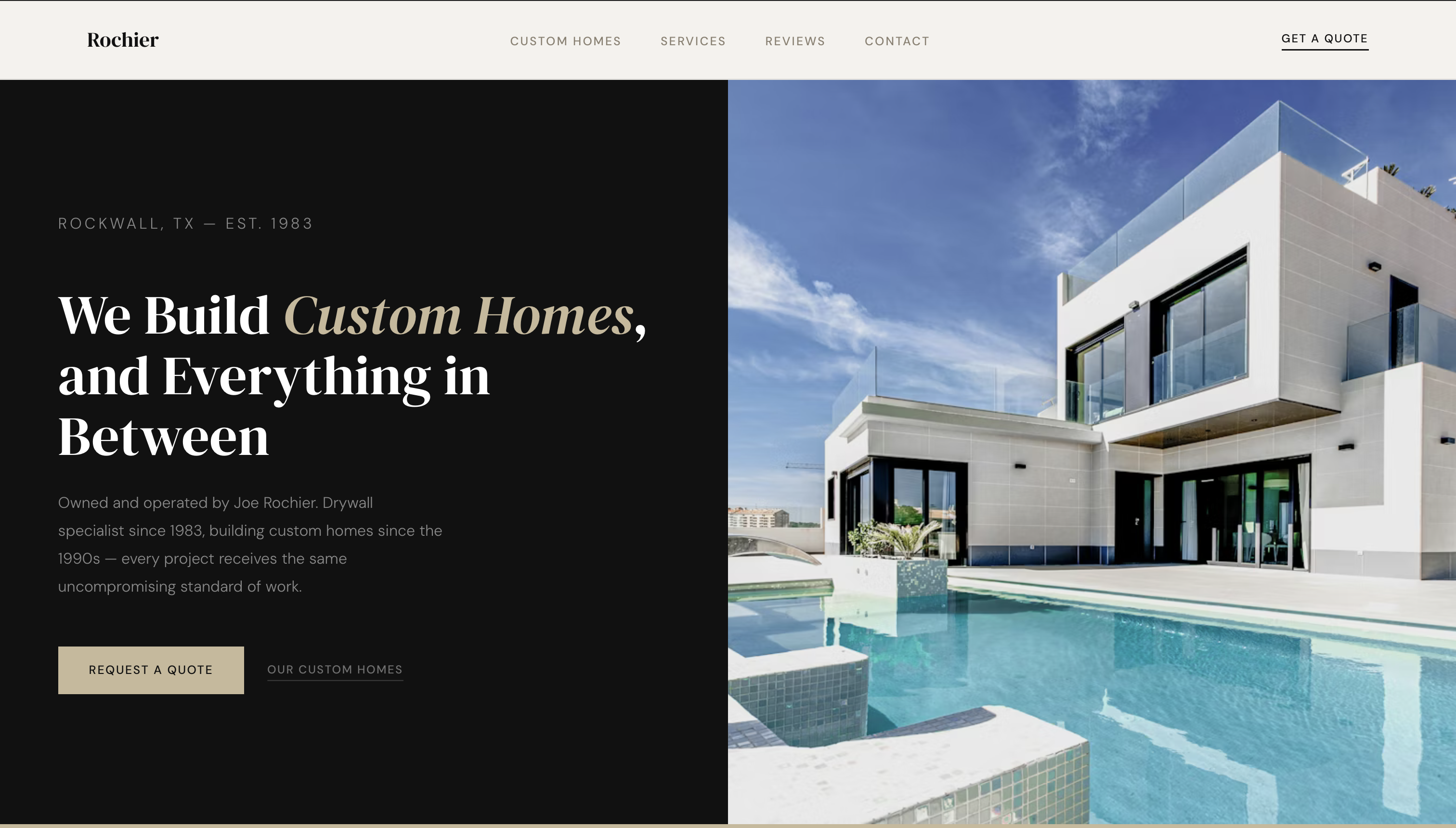 Rochier Contracting website
