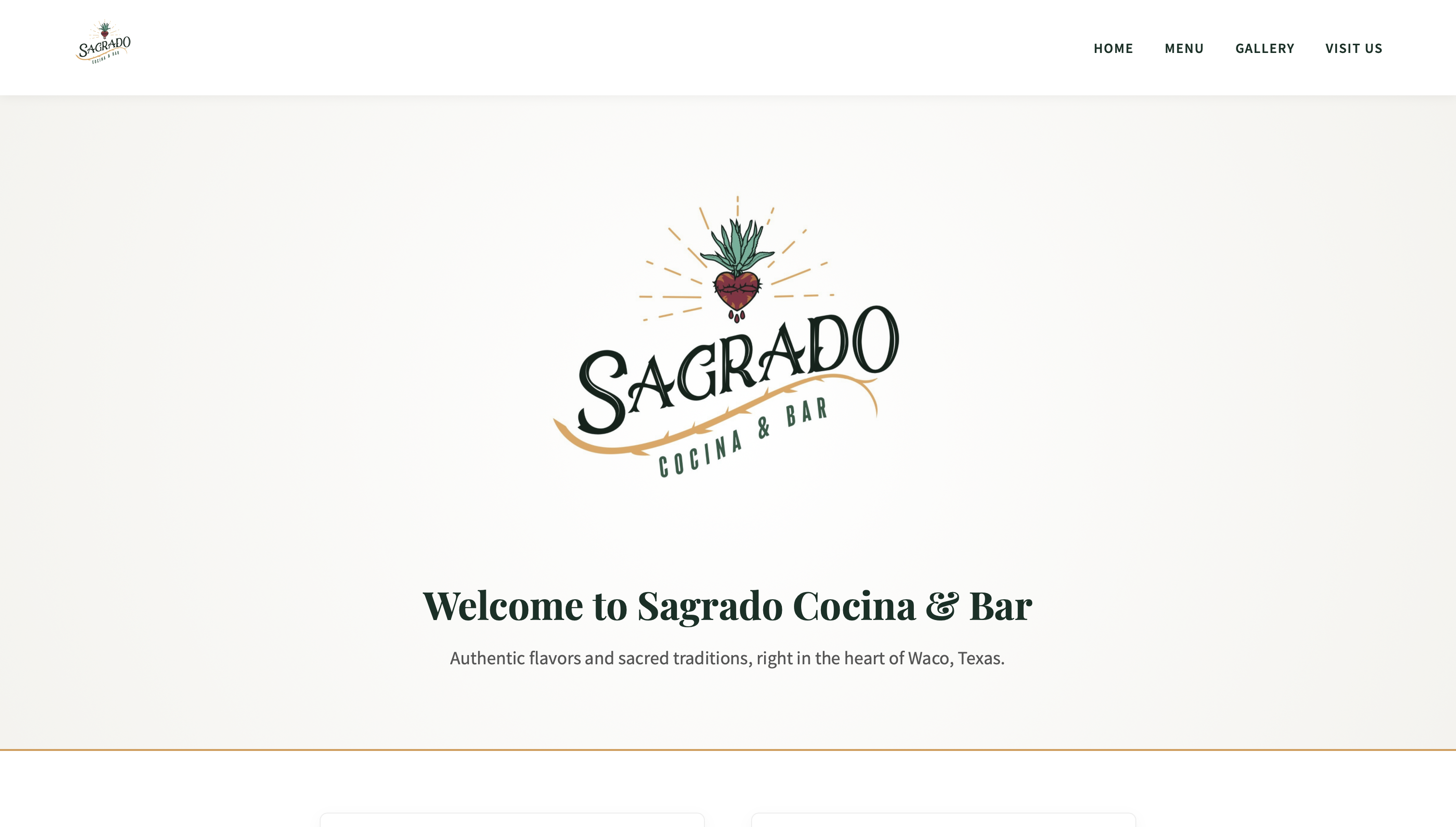 Sagrado Cocina website